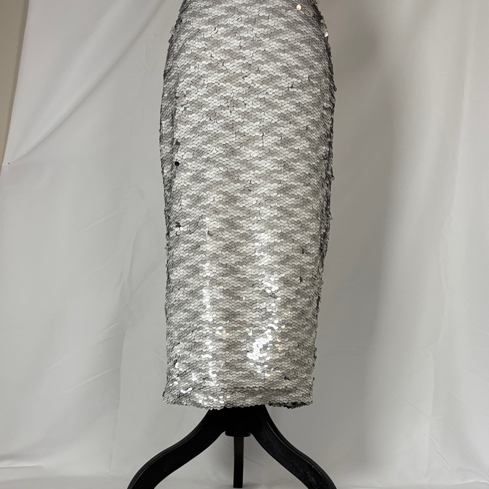 Sugarlips Silver Sequin Pencil Skirt
